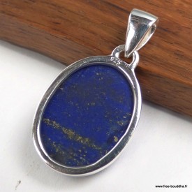 Petit pendentif Lapis lazuli brut ovale argent 925, énergie et sagesse