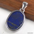Petit pendentif Lapis lazuli brut ovale argent 925, énergie et sagesse