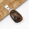 Pendentif Agate de Feu Argent 925 - Pièce Unique