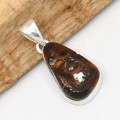 Pendentif Agate de Feu Forme Libre en Argent 925