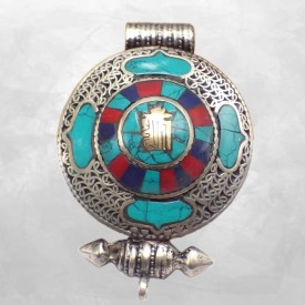 Pendentif bouddhiste Kalachakra boîte poison - Pendentifs tibétains bouddhistes