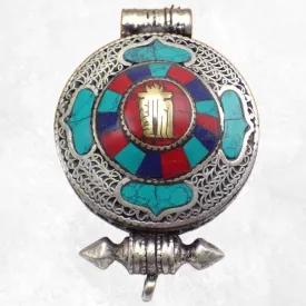 Pendentif bouddhiste ghau symbole Kalachakra - Pendentifs tibétains bouddhistes