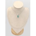 Pendentif Turquoise Kingman Brute – Argent 925 | Eveil Oriental