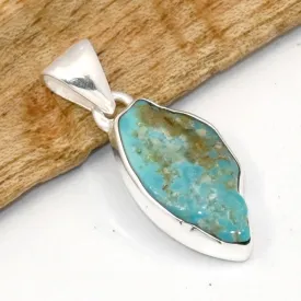 Pendentif Turquoise Kingman brute asymétrique - Bijoux en Turquoise Kingman