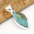 Pendentif Turquoise Kingman Asymétrique – Argent 925