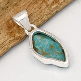 Pendentif Turquoise Kingman Asymétrique – Argent 925