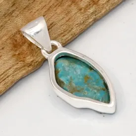 Pendentif Turquoise Kingman brute asymétrique - Bijoux en Turquoise Kingman