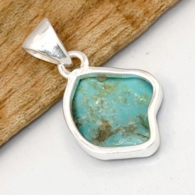 Pendentif Argent Turquoise Kingman Asymétrique