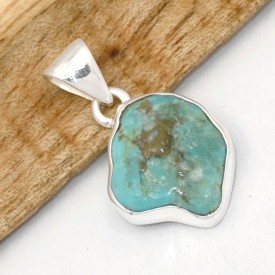 Pendentif Argent Turquoise Kingman Asymétrique