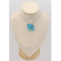 Gros Pendentif Turquoise Kingman brute bélière ajourée - Bijoux en Turquoise Kingman
