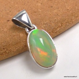 Pendentif Opale welo éthiopienne verte orange - Bijoux en Opale Ethiopienne