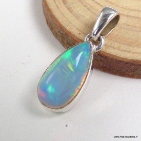 Pendentif goutte Opale welo éthiopienne multicolore - Bijoux en Opale Ethiopienne