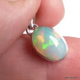 Pendentif ovale Opale welo éthiopienne multicolore - Bijoux en Opale Ethiopienne