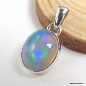 Pendentif Opale éthiopienne bleu mauve - Bijoux en Opale Ethiopienne