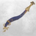 Epée de Manjushri courbe corail ou lapis lazuli - Objets rituels bouddhistes