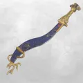 Epée de Manjushri courbe corail ou lapis lazuli - Objets rituels bouddhistes