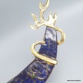 Epée de Manjushri courbe corail ou lapis lazuli - Objets rituels bouddhistes