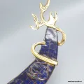 Epée de Manjushri courbe corail ou lapis lazuli - Objets rituels bouddhistes
