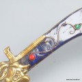 Epée de Manjushri courbe corail ou lapis lazuli - Objets rituels bouddhistes
