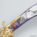 Epée de Manjushri courbe corail ou lapis lazuli - Objets rituels bouddhistes