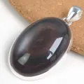 Pendentif obsidienne œil céleste marron nacré – Bijou argent - Bijoux en Obsidienne Oeil Céleste