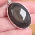 Pendentif obsidienne œil céleste marron nacré – Bijou argent - Bijoux en Obsidienne Oeil Céleste