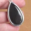 Pendentif Obsidienne Œil Céleste goutte – Argent 925 Authentique