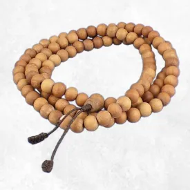 Mala de prières bouddhiste 108 perles en Bois de Santal - Certifié Authentique - Mala tibétain 108 perles
