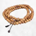 Mala de prières bouddhiste 108 perles en Bois de Santal - Certifié Authentique - Mala tibétain 108 perles