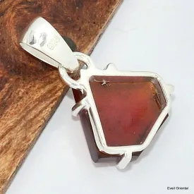 Pendentif Grenat Hessonite Triangulaire – Argent 925