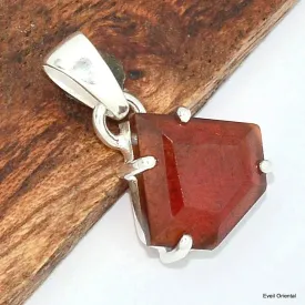 Pendentif Grenat Hessonite Triangulaire – Argent 925