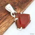 Pendentif Grenat Hessonite Triangulaire – Argent 925