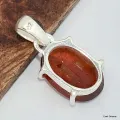 Pendentif Grenat Hessonite facetté pierre ovale - Pendentifs pierres naturelles