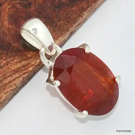 Pendentif Grenat Hessonite facetté pierre ovale - Pendentifs pierres naturelles