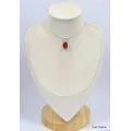 Pendentif Grenat Hessonite facetté pierre ovale - Pendentifs pierres naturelles