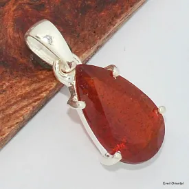 Pendentif goutte en Grenat Hessonite facetté - Pendentifs pierres naturelles