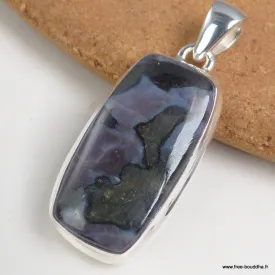 Pendentif Merlinite Gabbro indigo rectangulaire - Pendentifs pierres naturelles