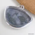 Pendentif Gabbro indigo Merlinite semi-ronde - Pendentifs pierres naturelles