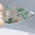 Pendentif Agate mousse et Grenat facetté - Bijoux en Agate Mousse