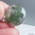 Pendentif rond en Agate mousse et Péridot cabochon - Bijoux en Agate Mousse