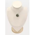 Pendentif rond en Agate mousse et Péridot cabochon - Bijoux en Agate Mousse