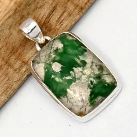 Pendentif Variscite rectangulaire vert malachite - Bijoux en Variscite