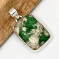 Pendentif Variscite rectangulaire vert malachite - Bijoux en Variscite