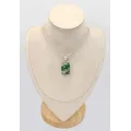 Pendentif Variscite rectangulaire vert malachite - Bijoux en Variscite