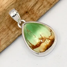 Petit pendentif goutte en Variscite naturelle - Bijoux en Variscite