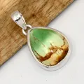 Petit pendentif goutte en Variscite naturelle - Bijoux en Variscite