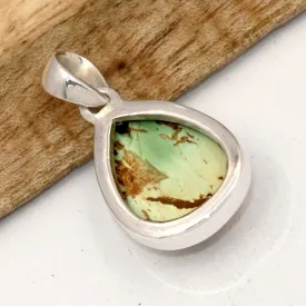 Petit pendentif goutte en Variscite naturelle - Bijoux en Variscite