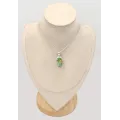 Petit pendentif Variscite Australienne ovale argent 925 - Bijoux en Variscite