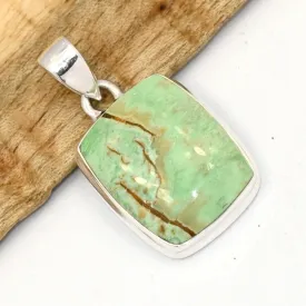 Pendentif Variscite Australienne rectangulaire argent 925 - Bijoux en Variscite