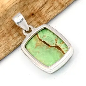 Pendentif Variscite Australienne rectangulaire argent 925 - Bijoux en Variscite